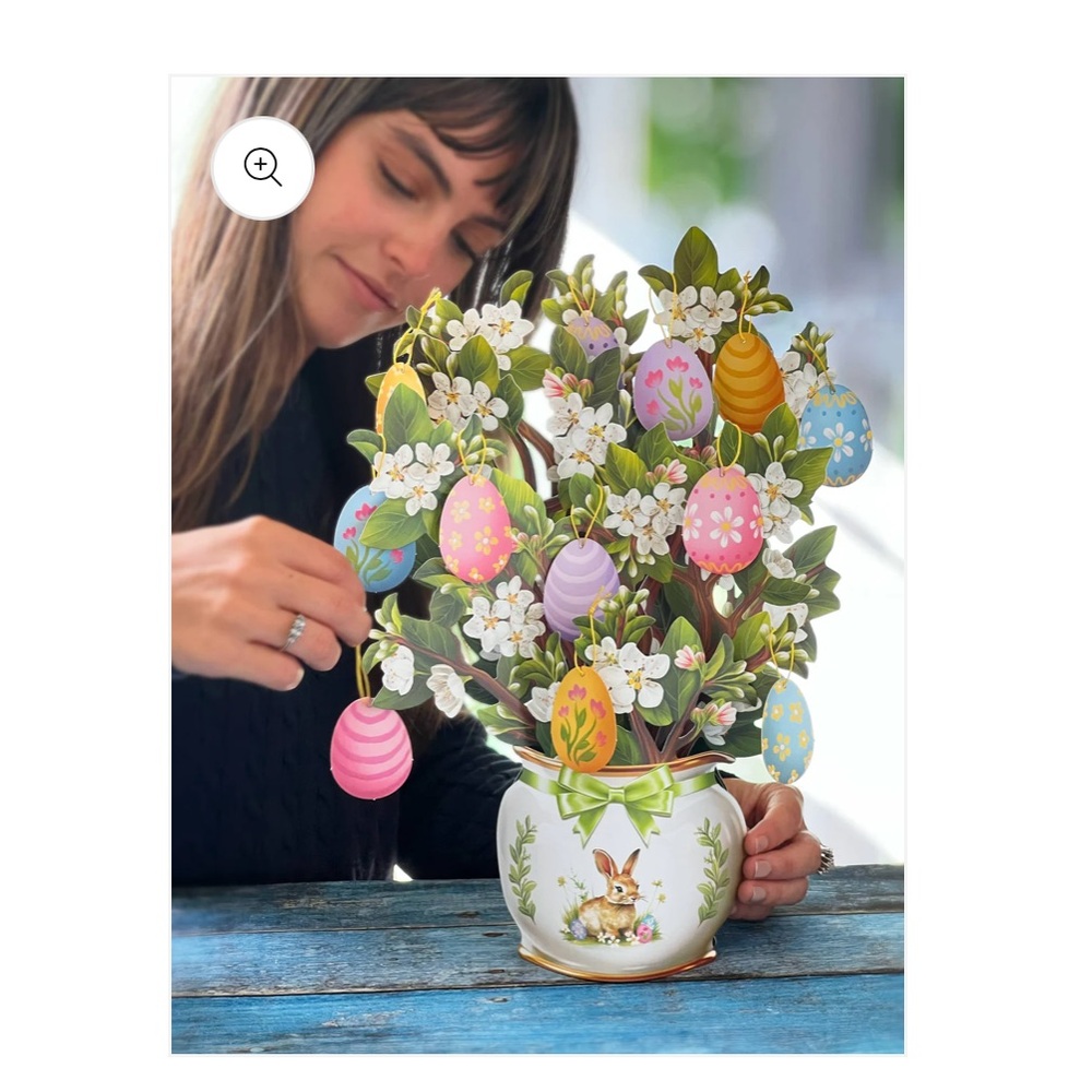Freshcut Paper Mini Easter Egg Tree Pop-Up Greeting Card - Floral & Pastel Eggs - Picture 7 of 8